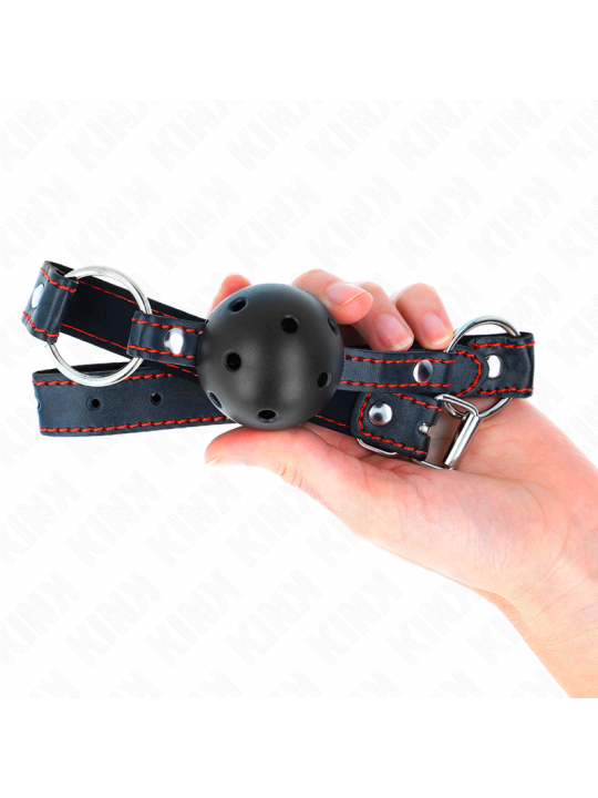 KINK - BALL GAG HOLLOW HARD NERO MODELLO 2 65 x 2,5 CM