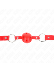 KINK - BAVAGLIO SFERA TRASPIRANTE 4 CM CON DOPPIO RIVETTO MODELLO 1 ROSSO 62,5 x 2,5 CM REGOLABILE 42-58 CM