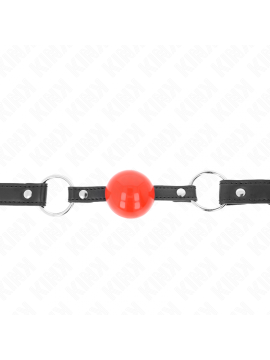 KINK - BALL 4 CM GAG CON SERRATURA SFERA ROSSA CINTURINO NERO 60 x 2 CM