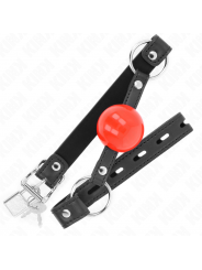 KINK - BALL 4 CM GAG CON SERRATURA SFERA ROSSA CINTURINO NERO 60 x 2 CM