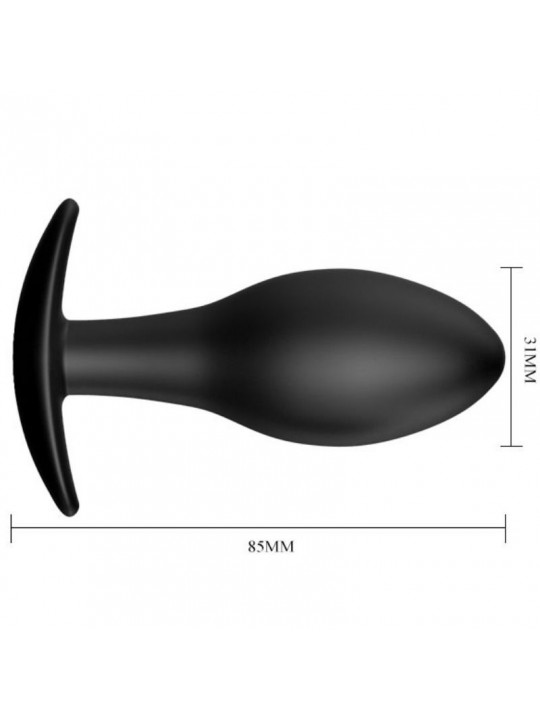 PRETTY LOVE - PLUG ANALE ANCORANTE IN SILICONE 8.5 CM NERO