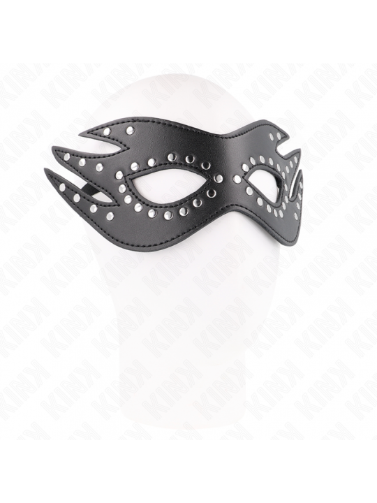 KINK - MASCHERA IN SIMILPELLE CON RIVETTI MODELLO 3 26 x 9,5 CM