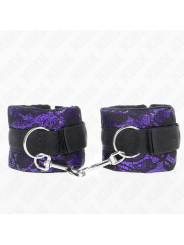 KINK - RESISTENZA DA POLSO CORTA IN PIZZO DI VELLUTO E FASCIA IN NYLON VIOLA/NERO 23 X 6,5 CM