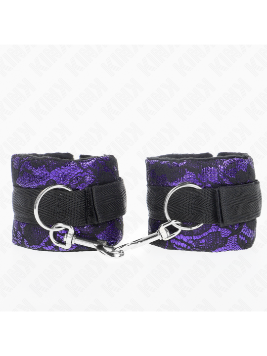 KINK - RESISTENZA DA POLSO CORTA IN PIZZO DI VELLUTO E FASCIA IN NYLON VIOLA/NERO 23 X 6,5 CM