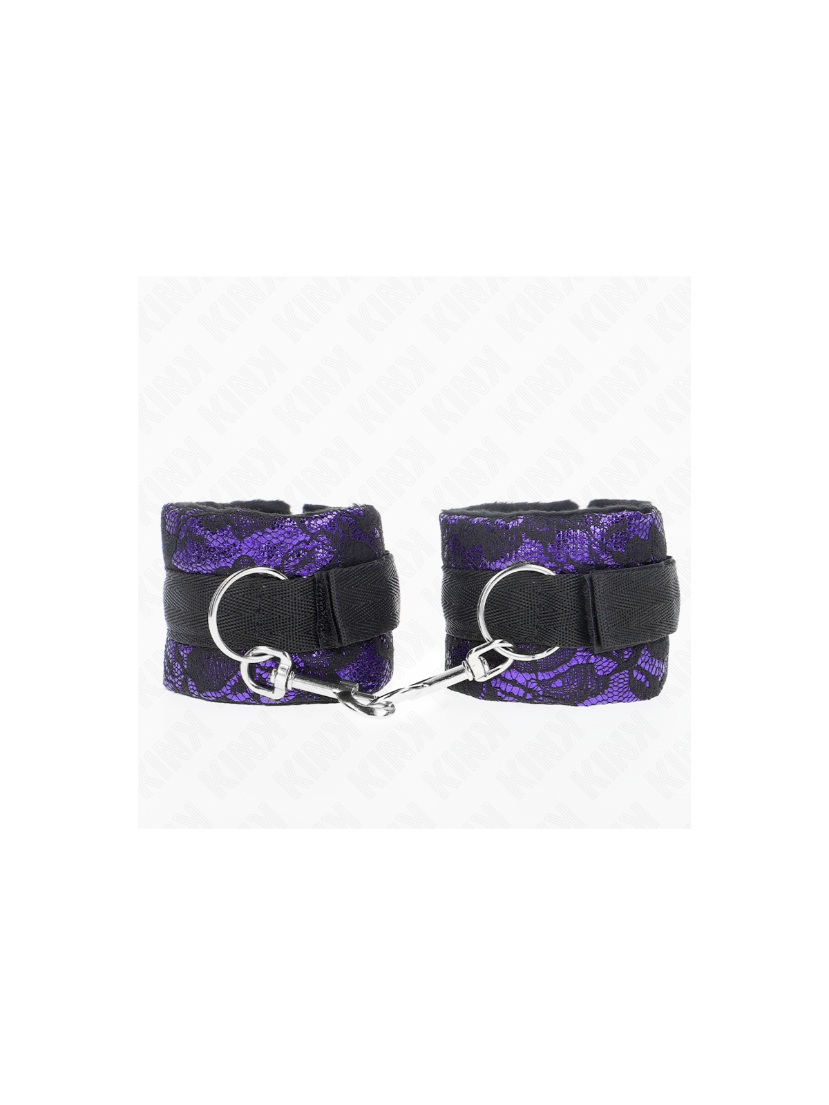 KINK - RESISTENZA DA POLSO CORTA IN PIZZO DI VELLUTO E FASCIA IN NYLON VIOLA/NERO 23 X 6,5 CM