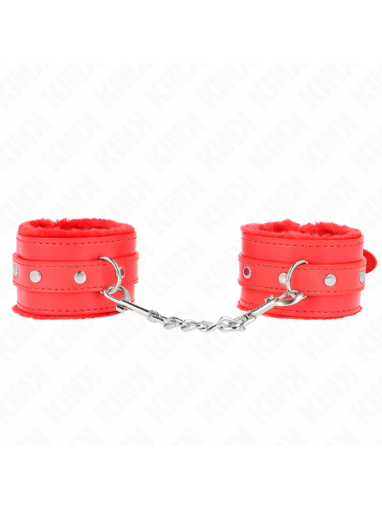 KINK - POGGIPOLSI PREMIUM IMBOTTITI IN PELLICCIA ROSSI CON CINTURA ROSSA REGOLABILE 17-29 CM X 6 CM