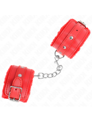 KINK - POGGIPOLSI PREMIUM IMBOTTITI IN PELLICCIA ROSSI CON CINTURA ROSSA REGOLABILE 17-29 CM X 6 CM