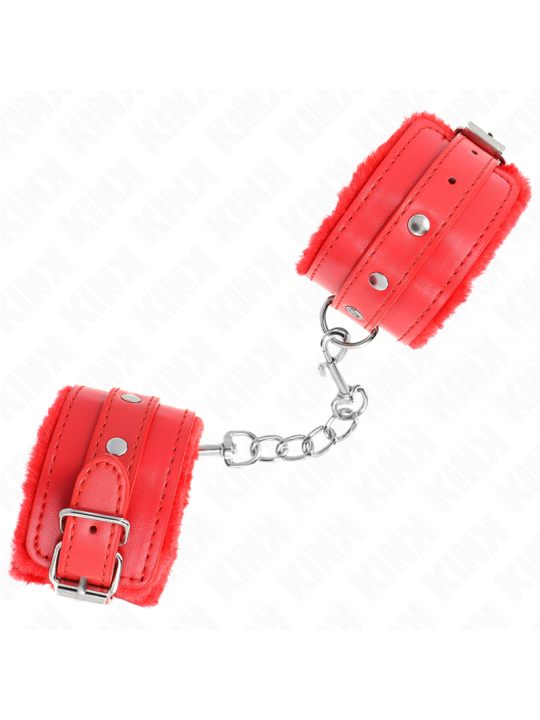 KINK - POGGIPOLSI PREMIUM IMBOTTITI IN PELLICCIA ROSSI CON CINTURA ROSSA REGOLABILE 17-29 CM X 6 CM