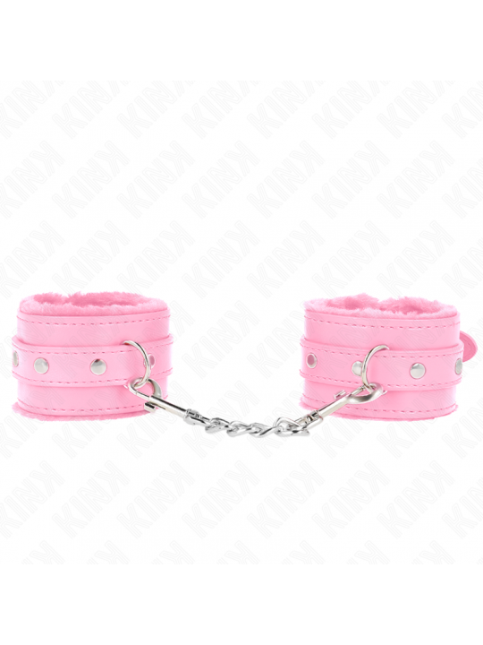 KINK - POGGIPOLSI PREMIUM RIVESTITI IN PELLICCIA ROSA CON CINTURA ROSA REGOLABILE 17-29 CM X 6 CM