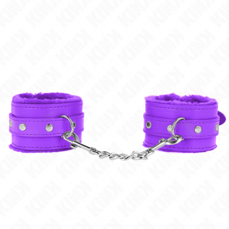 KINK - POGGIPOLSI PREMIUM IMBOTTITI IN PELLICCIA VIOLA CON CINTURA VIOLA REGOLABILE 17-29 CM X 6 CM