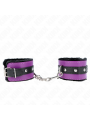 KINK - POGGIPOLSI PREMIUM FODERATI IN PELLICCIA NERI CON CINTURA VIOLA/NERA REGOLABILE 17-29 CM X 6 CM