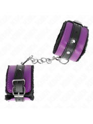 KINK - POGGIPOLSI PREMIUM FODERATI IN PELLICCIA NERI CON CINTURA VIOLA/NERA REGOLABILE 17-29 CM X 6 CM