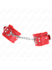 KINK - RESISTENZA DA POLSO IMBOTTITA IN PELLICCIA ROSSO CON CINTURA ROSSA REGOLABILE 17-29 CM X 6 CM