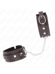 KINK - POTENZIALE DA POLSO PICCOLA NERA CON FODERA ROSSA REGOLABILE 14-24 CM X 3,5 CM