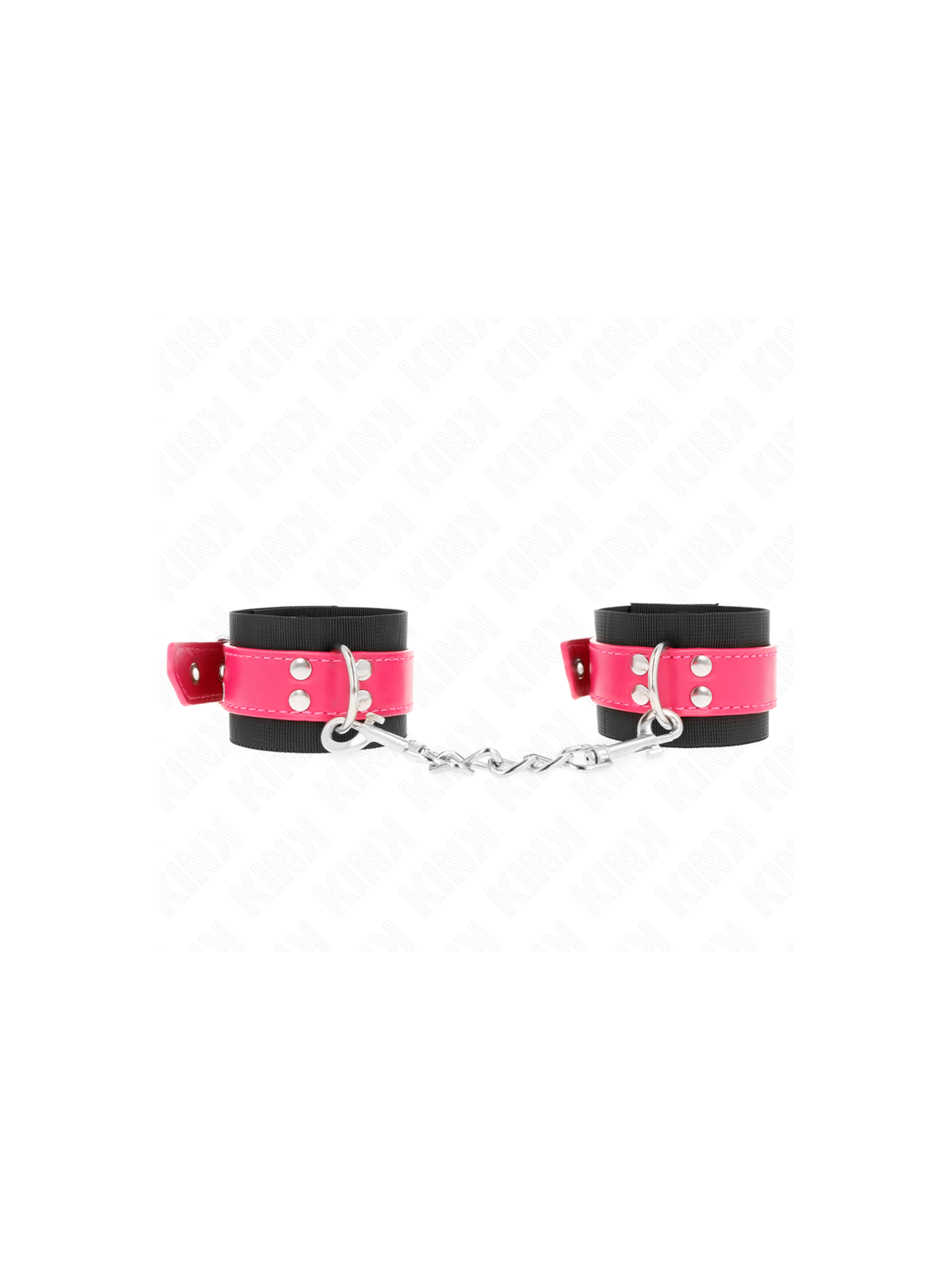 KINK - RESISTENZA DA POLSO IN NYLON NERO CON CINTURA IN SIMILPELLE ROSA LAMPONE REGOLABILE 19-29 CM X 5,1 CM