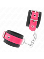 KINK - RESISTENZA DA POLSO IN NYLON NERO CON CINTURA IN SIMILPELLE ROSA LAMPONE REGOLABILE 19-29 CM X 5,1 CM