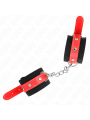 KINK - RESISTENZA DA POLSO IN NYLON NERO CON SIMILPELLE ROSSO REGOLABILE 19-24 CM X 5,5 CM