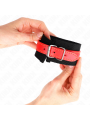 KINK - RESISTENZA DA POLSO IN NYLON NERO CON SIMILPELLE ROSSO REGOLABILE 19-24 CM X 5,5 CM