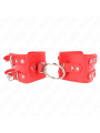 KINK - POLSO FISSO CON ANELLO E BORCHIE REGOLABILE ROSSO 17-22 CM X 6,5 CM