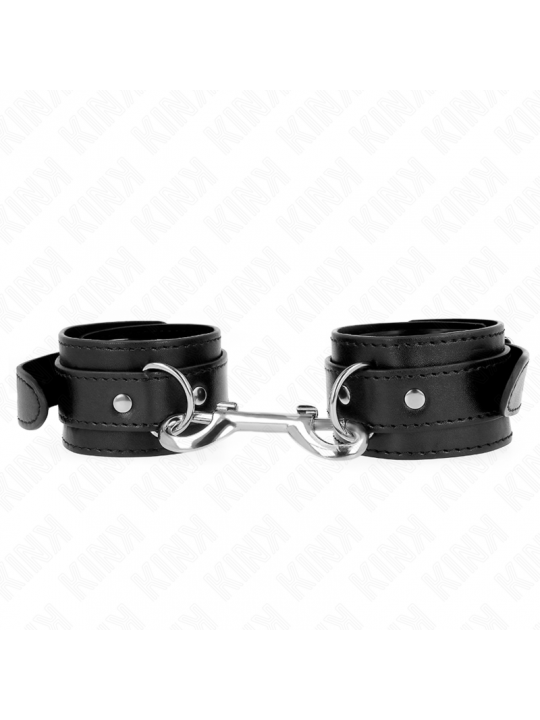 KINK - POTENZIALE DA POLSO FILA DI RIVETTI SINGOLA NERA REGOLABILE 17-28 CM X 5 CM