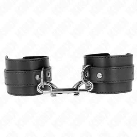 KINK - TENUTA DA POLSO-FILA DI RIVETTI SINGOLA E FIBBIA GRANDE NERA REGOLABILE 17-28 CM X 5 CM