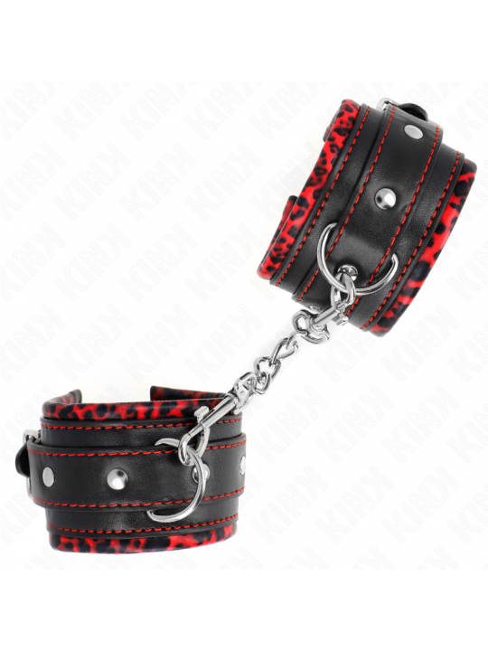 KINK - POGGIPOLSI IMBOTTITI IN PELLICCIA ROSSO/NERO REGOLABILE 17-29 CM X 6 CM