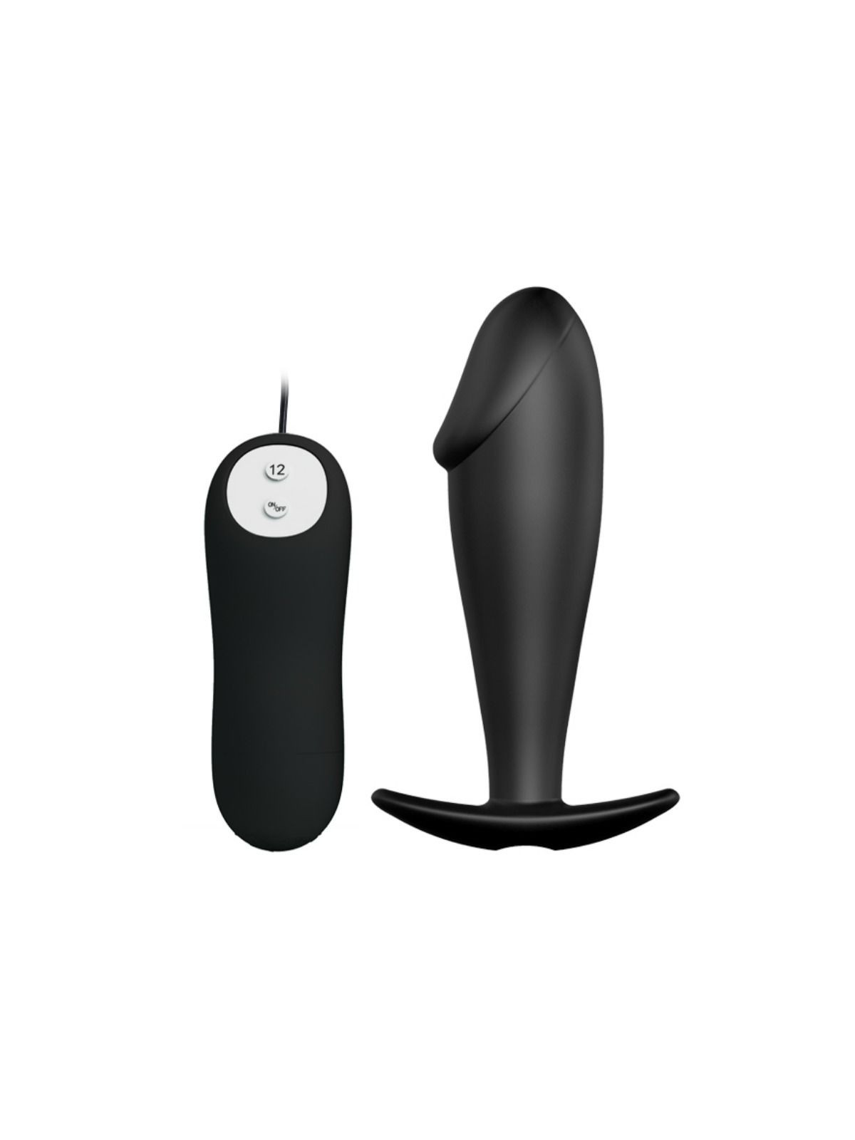 PRETTY LOVE - PLUG ANALE IN SILICONE FORMA DEL PENE E 12 MODALIT DI VIBRAZIONE NERO