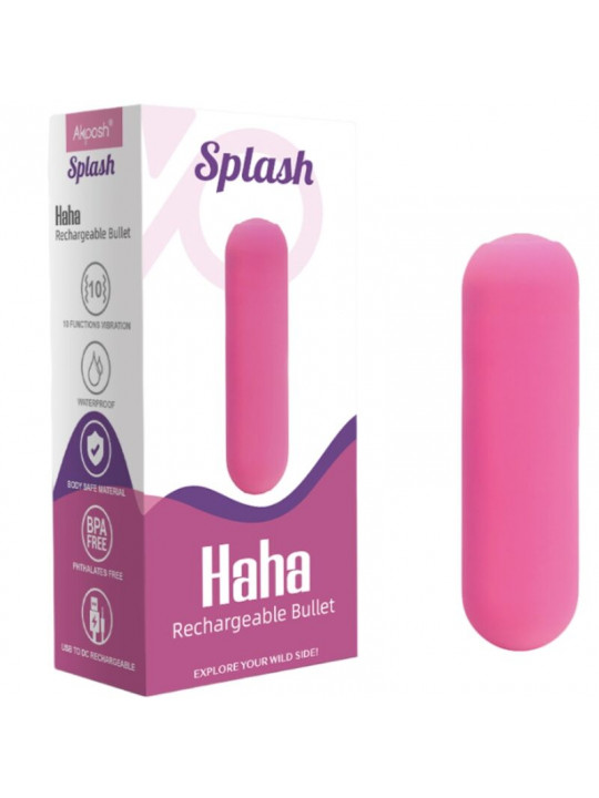 ARMONY - SPLASH HAHA VIBRATORE BULLET IN SILICONE 10 VIBRAZIONI 75 X 19 CM ROSA