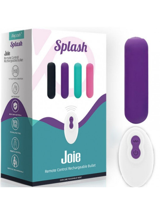 ARMONY - SPLASH JOIE VIBRATORE BULLET TELECOMANDO IN SILICONE 10 VIBRAZIONI 75 X 19 CM VIOLA