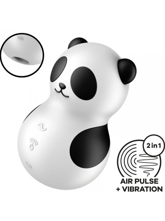 SATISFYER - POCKET PANDA STIMOLATORE E VIBRATORE IN BIANCO E NERO