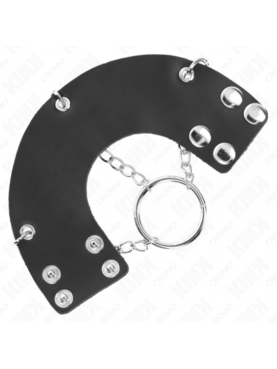 KINK - ANELLO PER PENE CATENA 4 CM METALLO 7 CM CON CINTURA IN PELLE