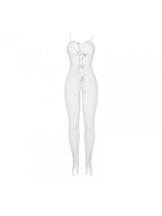 SUBBLIME - 951740 BODYSTOCKING BIANCO A RETE SENZA CAVALLO CON FIOCCHI TAGLIA UNICA