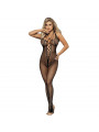 SUBBLIME - 951788 BODYSTOCKING LUNGO A RETE CON SPALLINE SU PETTO E SCHIENA NERO TAGLIA UNICA