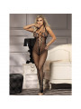 SUBBLIME - 951788 BODYSTOCKING LUNGO A RETE CON SPALLINE SU PETTO E SCHIENA NERO TAGLIA UNICA