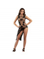 SUBBLIME - 952129 BODYSTOCKING A RETE CON DISEGNO ABITO E DETTAGLI FLOREALI NERO TAGLIA UNICA