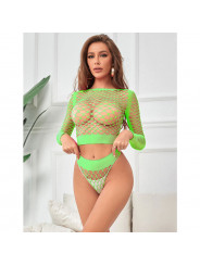 SUBBLIME - 952211 2 PEZZI BODYSTOCKING VERDE MANICA LUNGA VERDE TAGLIA UNICA