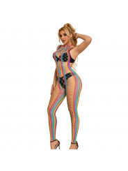 SUBBLIME - 952358 BODYSTOCKING A RETE CON COLLO ALTO ARCOBALENO TAGLIA UNICA