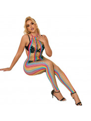 SUBBLIME - 952358 BODYSTOCKING A RETE CON COLLO ALTO ARCOBALENO TAGLIA UNICA