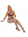 SUBBLIME - 952358 BODYSTOCKING A RETE CON COLLO ALTO ARCOBALENO TAGLIA UNICA