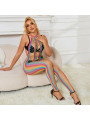 SUBBLIME - 952358 BODYSTOCKING A RETE CON COLLO ALTO ARCOBALENO TAGLIA UNICA