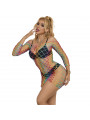 SUBBLIME - 952426 BODYSTOCKING A RETE MANICA LUNGA ARCOBALENO TAGLIA UNICA