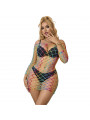 SUBBLIME - 952426 BODYSTOCKING A RETE MANICA LUNGA ARCOBALENO TAGLIA UNICA