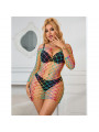 SUBBLIME - 952426 BODYSTOCKING A RETE MANICA LUNGA ARCOBALENO TAGLIA UNICA