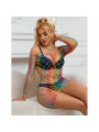 SUBBLIME - 952426 BODYSTOCKING A RETE MANICA LUNGA ARCOBALENO TAGLIA UNICA