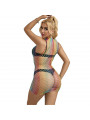 SUBBLIME - 952433 BODYSTOCKING A RETE SENZA MANICHE COLLO ALTO ARCOBALENO TAGLIA UNICA