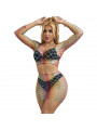 SUBBLIME - 952440 BODYSTOCKING A RETE 2 PEZZI MANICA LUNGA ARCOBALENO TAGLIA UNICA