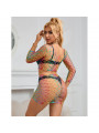 SUBBLIME - 952440 BODYSTOCKING A RETE 2 PEZZI MANICA LUNGA ARCOBALENO TAGLIA UNICA