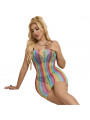 SUBBLIME - 952457 BODYSTOCKING A RETE SENZA MANICHE CON SPALLE SCOPERTE ARCOBALENO TAGLIA UNICA