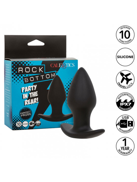 CALEXOTICS - ROCK BOTTOM PERFECT ANAL PLUG 10 VIBRAZIONI SILICONE NERO