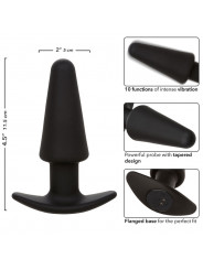 CALEXOTICS - ROCK BOTTOM TAPPO ANALE CONICO 10 VIBRAZIONI SILICONE NERO